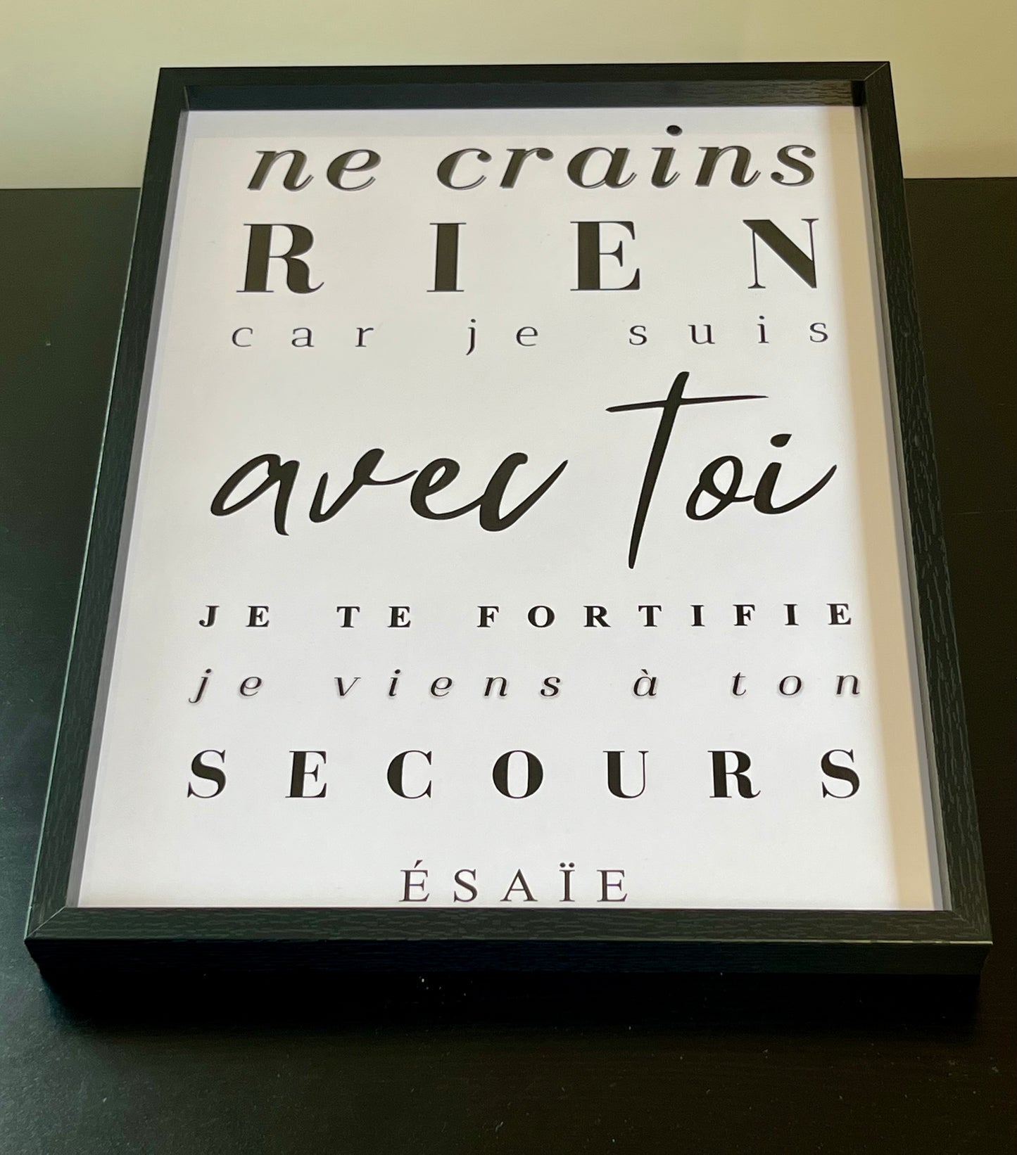 Cadre "Ne crains rien car je suis avec toi"-Ésaïe