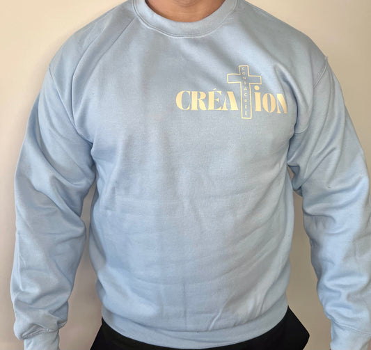 Pull bleu"Création Consacrée"