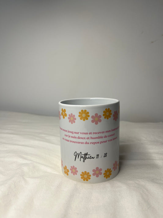 Pot a crayon "Matthieu 11:28 & Matthieu 11:29-30"