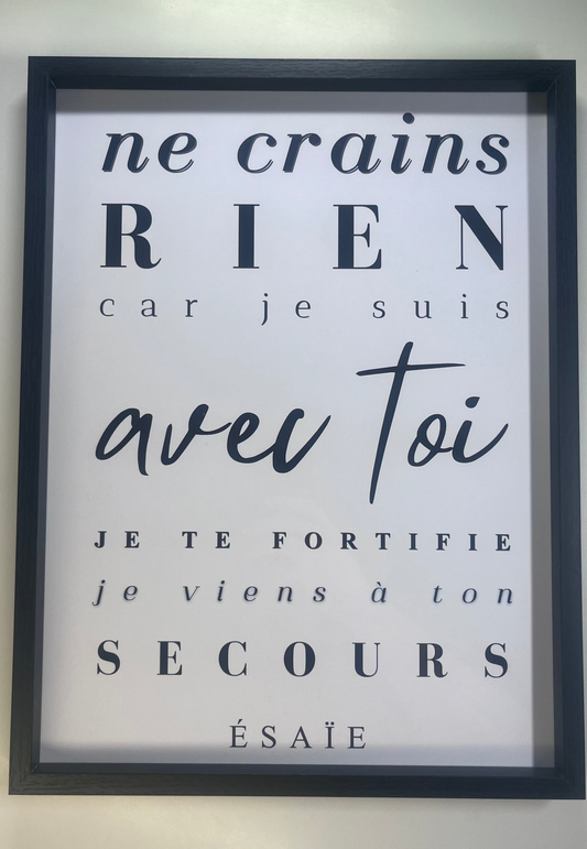 Cadre "Ne crains rien car je suis avec toi"-Ésaïe