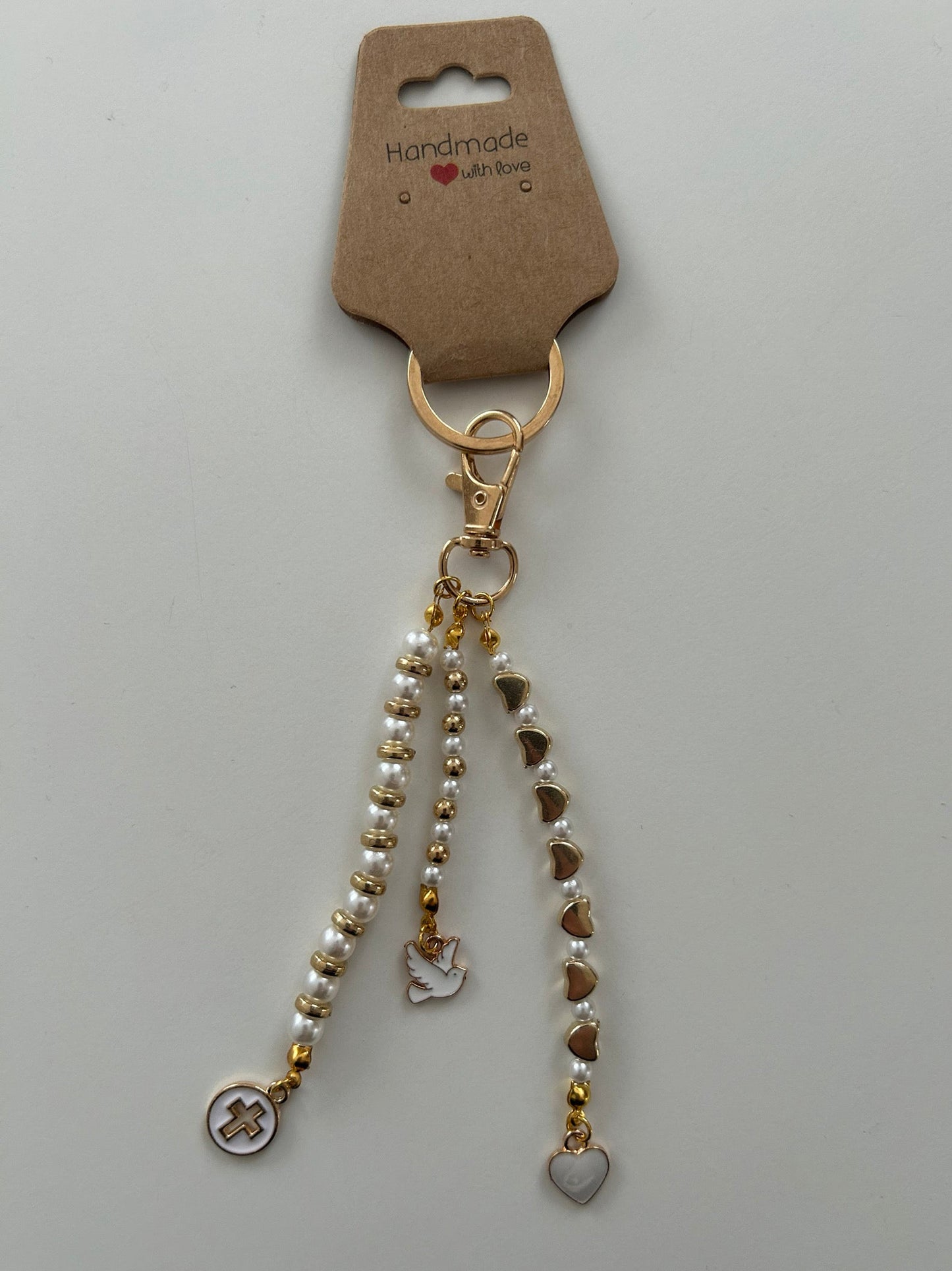 PORTE-CLÉS PERLES COLOMBE