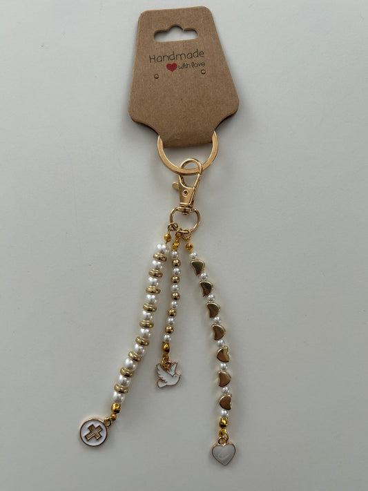 PORTE-CLÉS PERLES COLOMBE