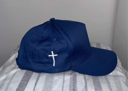 Casquette Croix Brodrée Bleu Marine